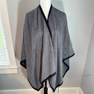 Weekend Max Mara blue alpaca tweed cape w/ solid blue trims. one size. Like new!